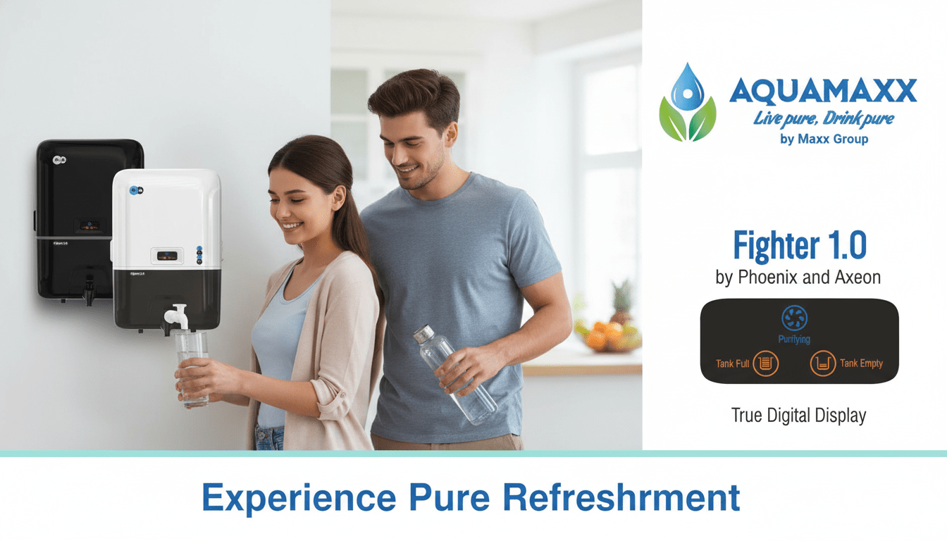 Aqua Maxx RO water purifier installed in a modern kitchen